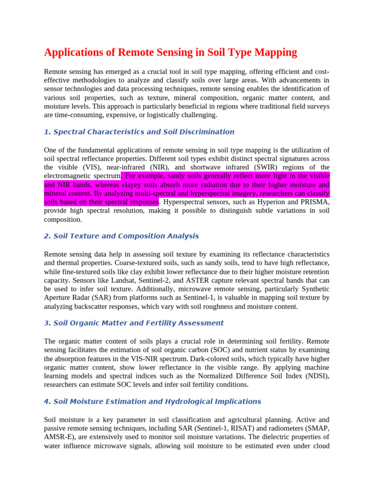 Remote Sensing for Soil Mapping Insights | PDF | Erosion | Surface Runoff