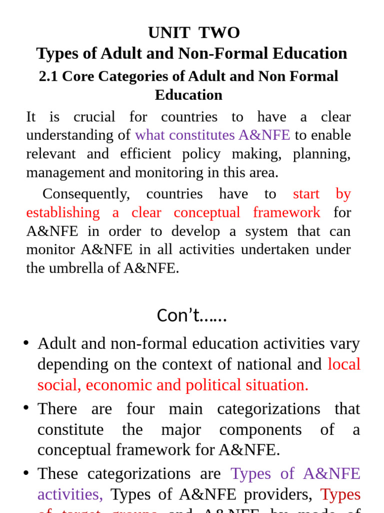 Types of Adult and Non-Formal Education | PDF | Distance Education ...