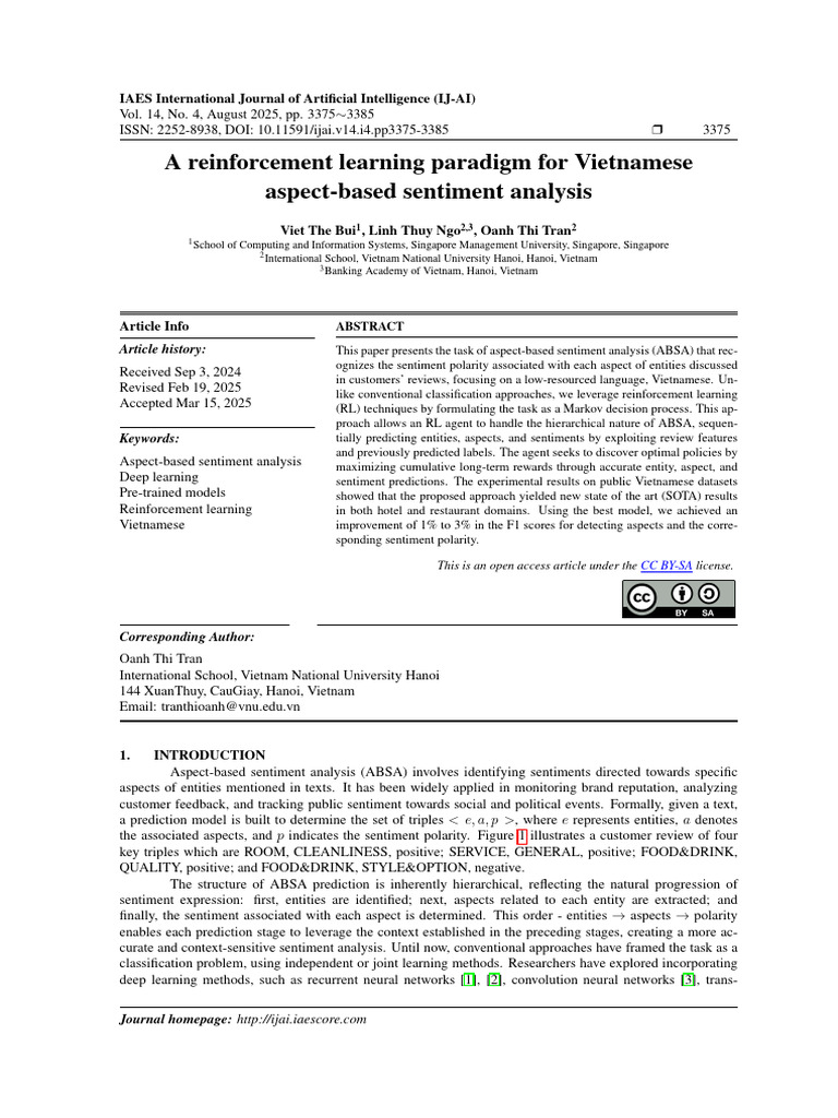 Vietnamese Sentiment Analysis via RL | PDF | Loss Function | Mean ...