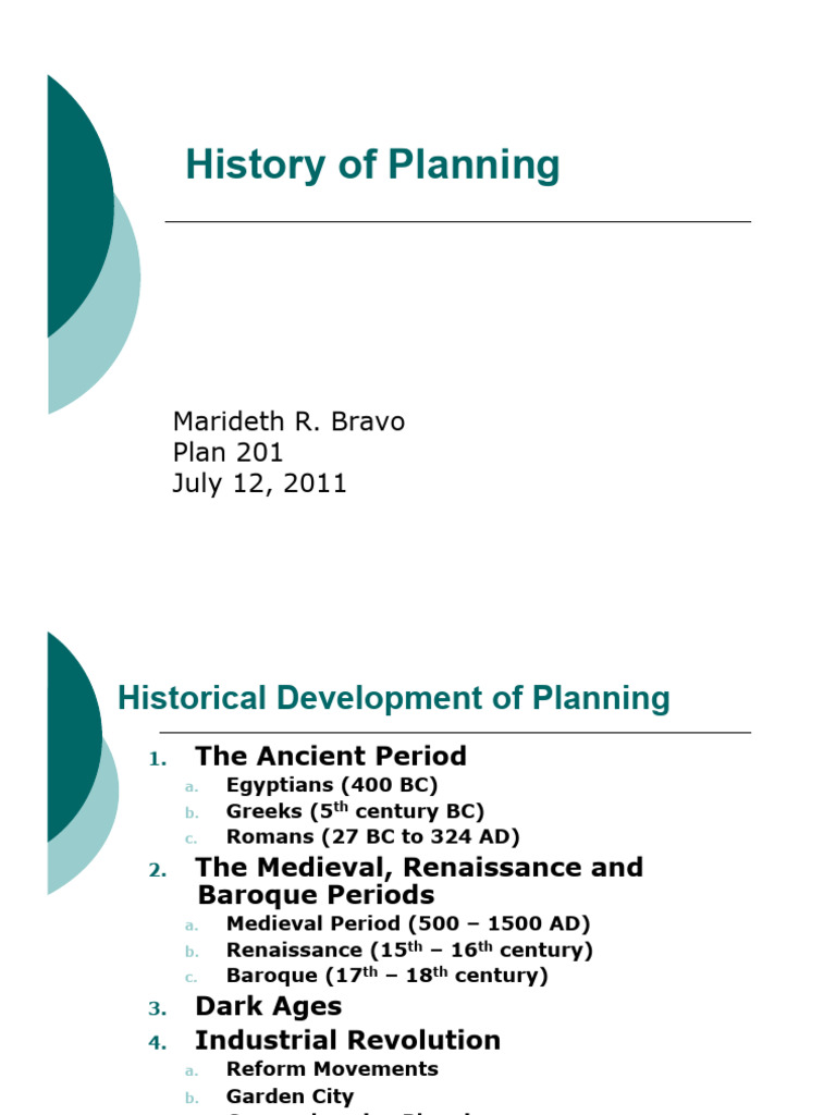 Evolution of Urban Planning History | PDF | Urban Planning ...