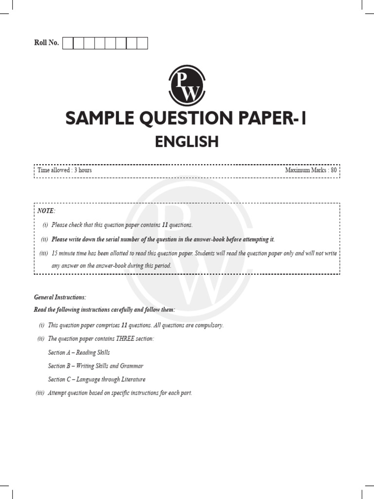 Sample Question Paper-1: English | PDF | Sharks | Brain