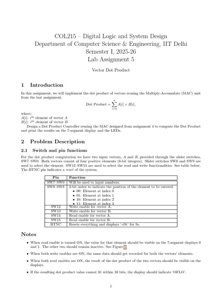 Dot Product Controller Design Assignment | PDF | Computer Engineering ...