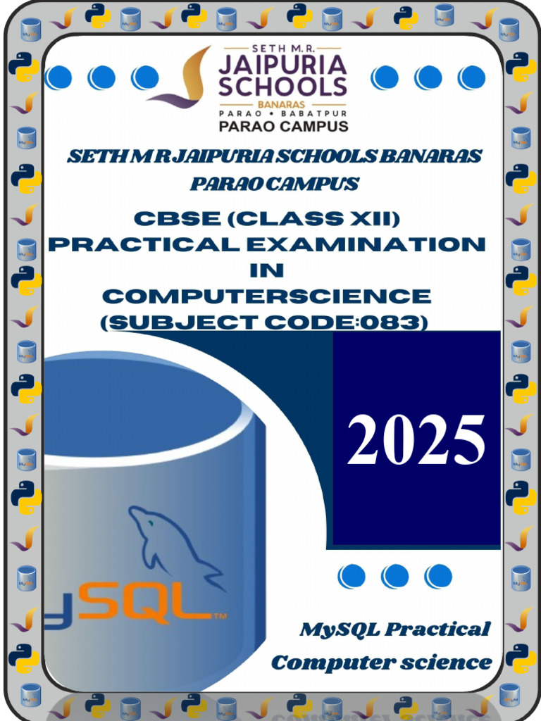 Final Practical File of MYSQL For Class XII 2025-26-Split | PDF