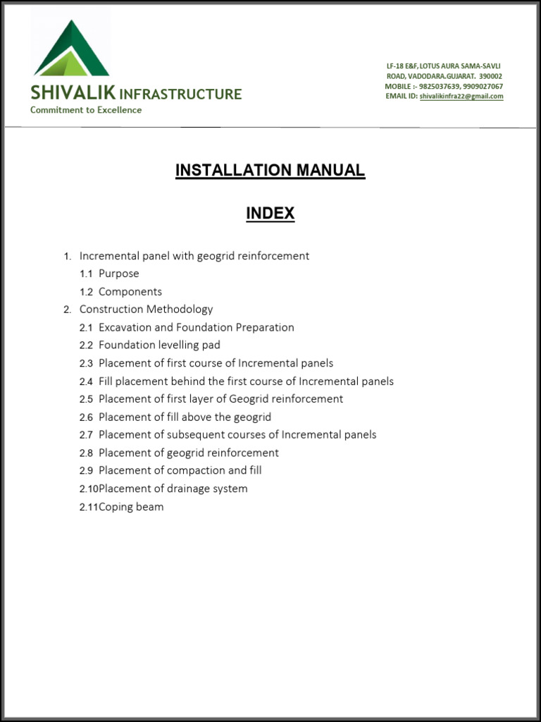 Reinforced Soil Structure Installation Guide | PDF | Drainage | Concrete