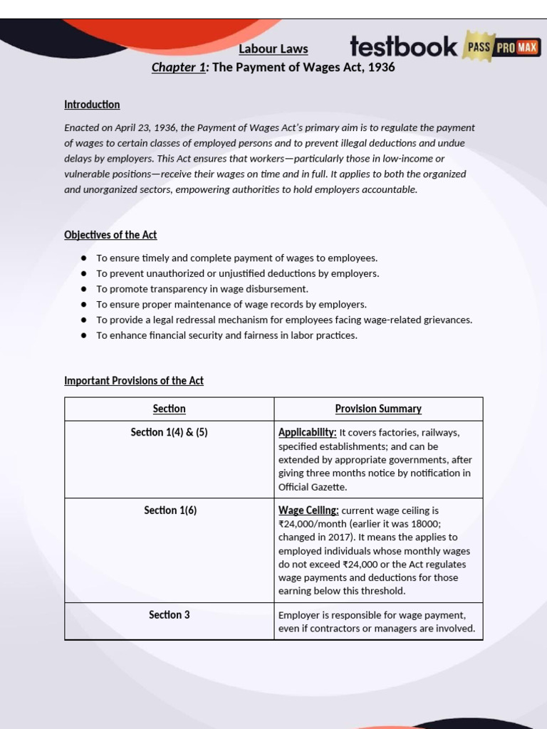 Overview of India's Labour Laws | PDF | Employment | Labour Law