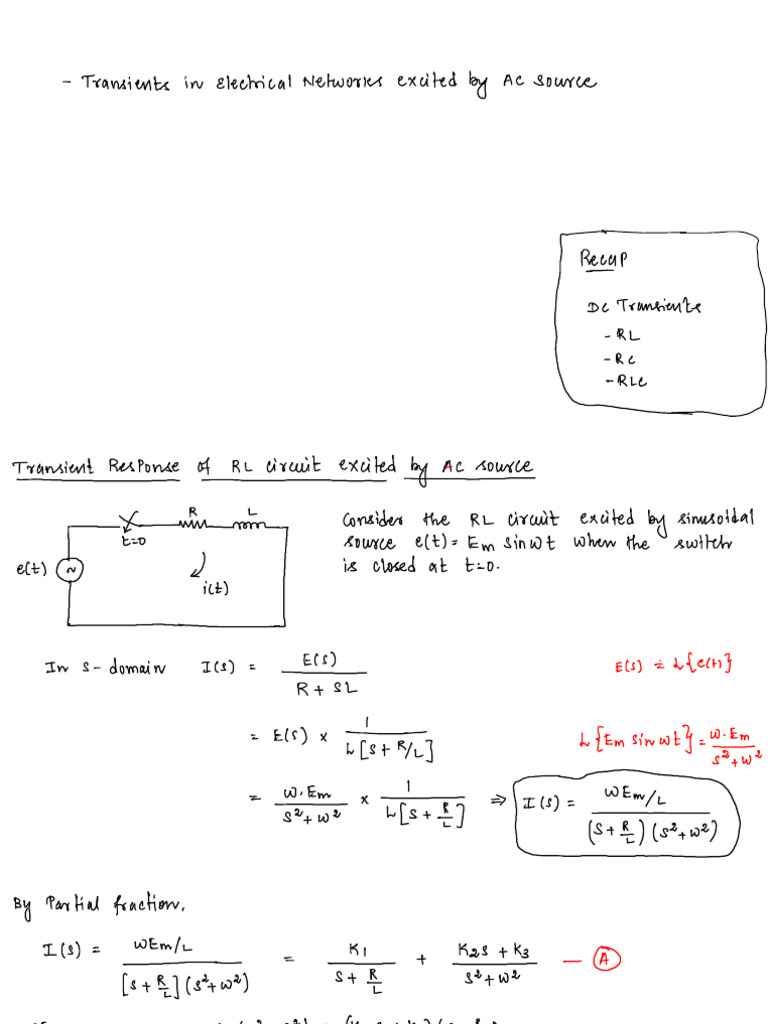 AC Transients - RL, RC & RLC Series Circuits | PDF
