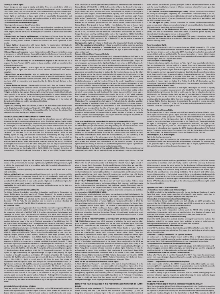 Understanding Human Rights and Their Evolution | PDF | Human Rights ...