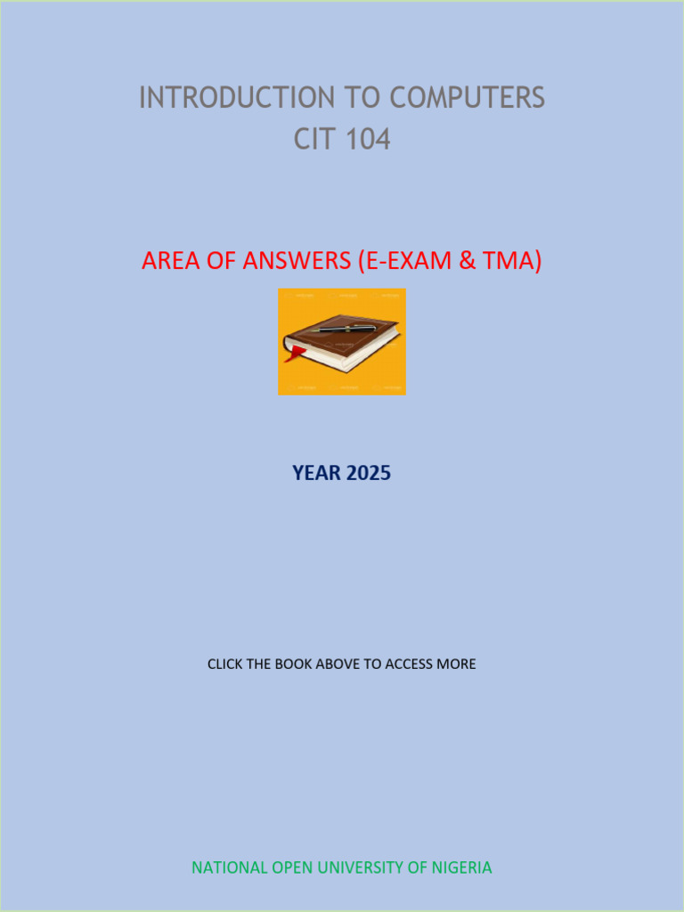 Cit 104 Area of Answers | PDF | Programming | Computer Program