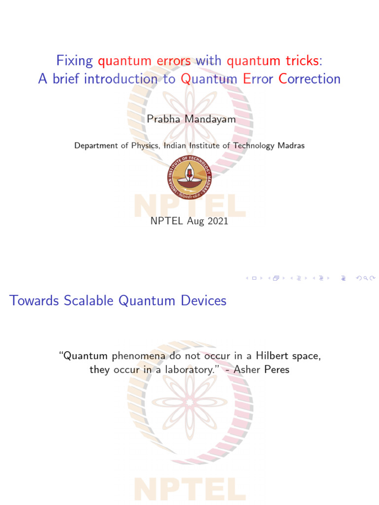 M5 A Brief Introduction To Quantum Error Correction | PDF | Quantum ...