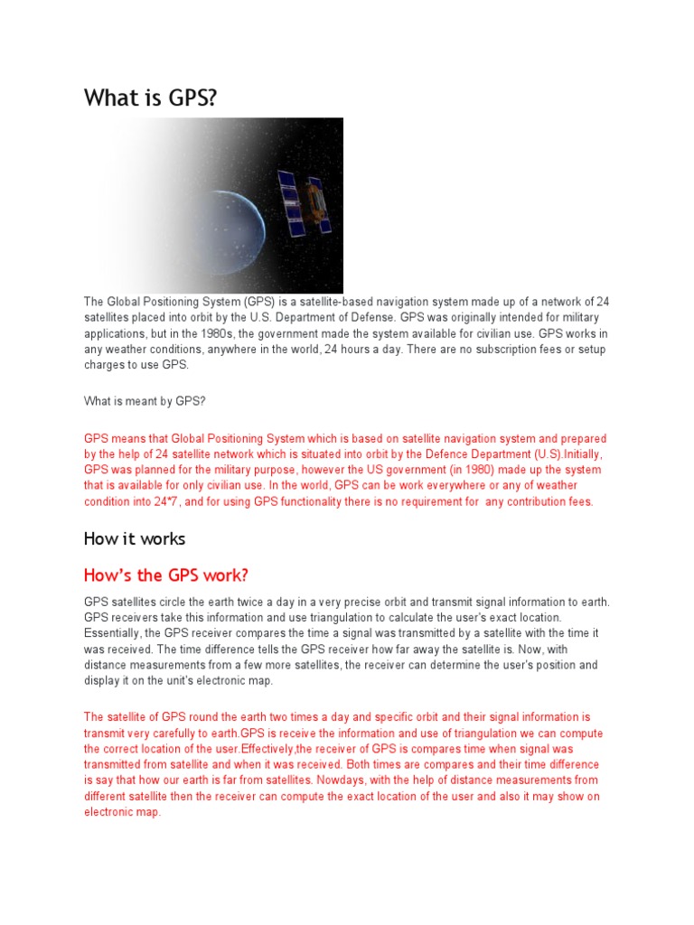 What Is GPS? How It Works PDF Global Positioning System Earth Sciences