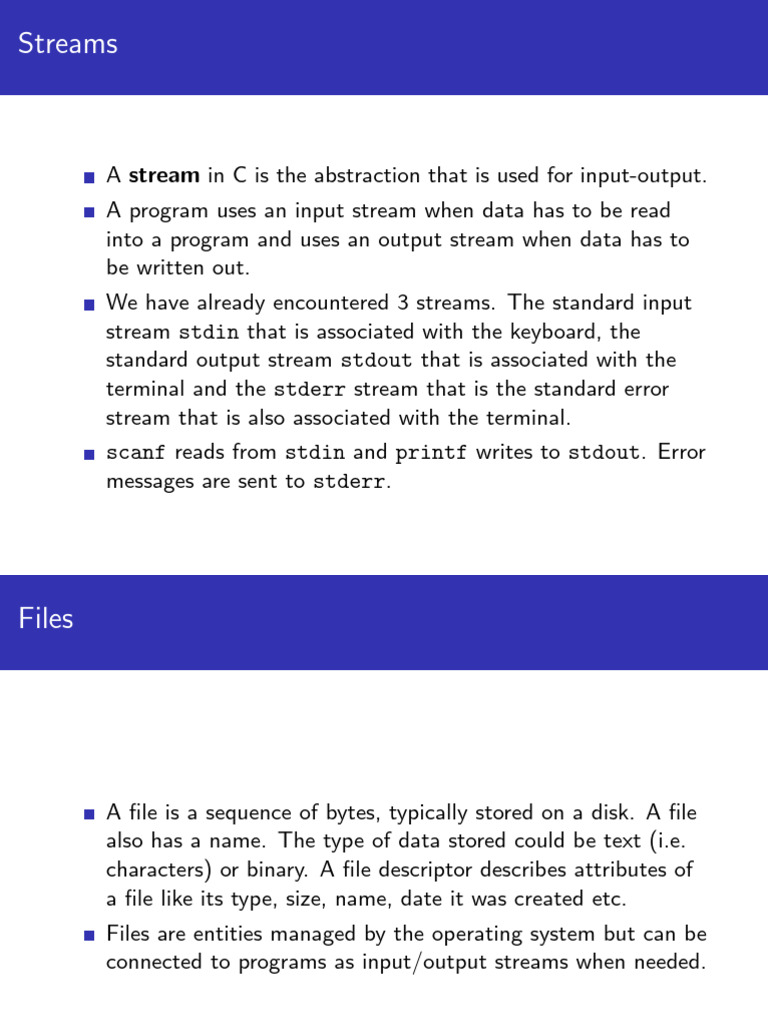 Understanding Streams and Files in C | PDF