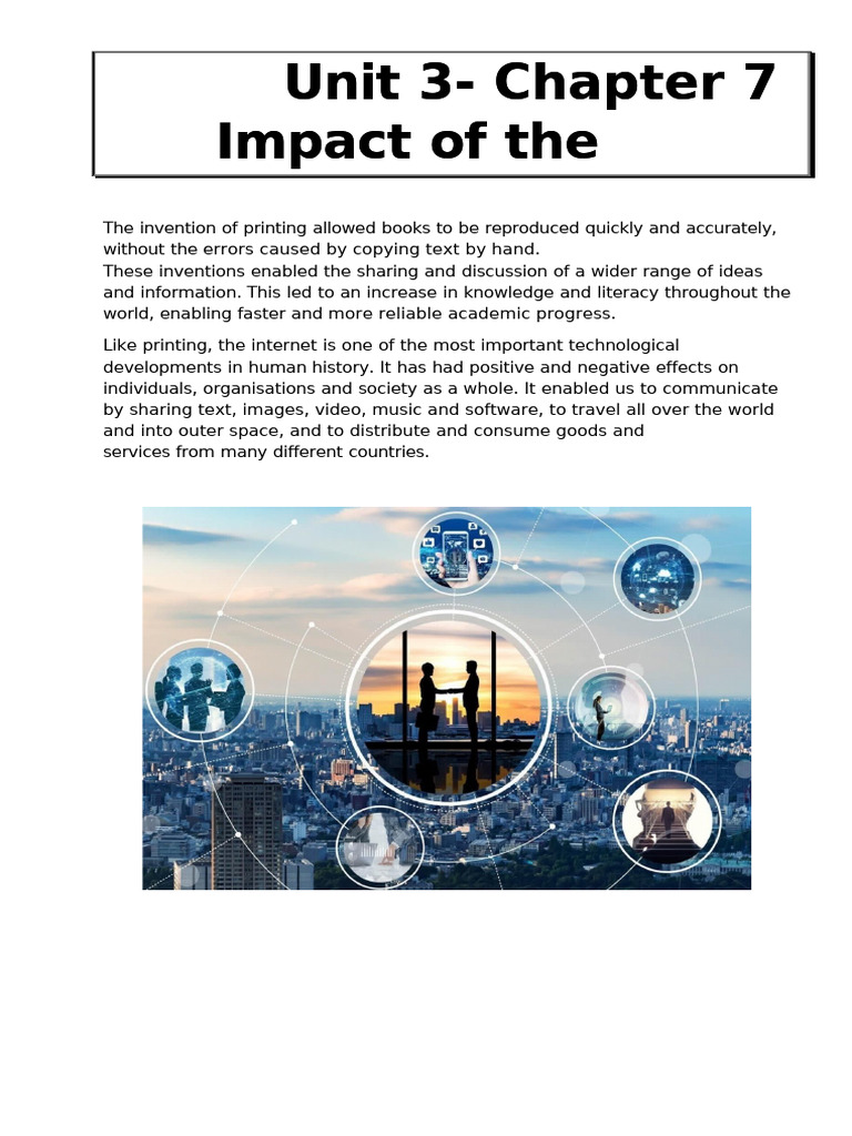 Impact of the Internet on Society and Work | PDF | Internet | World ...