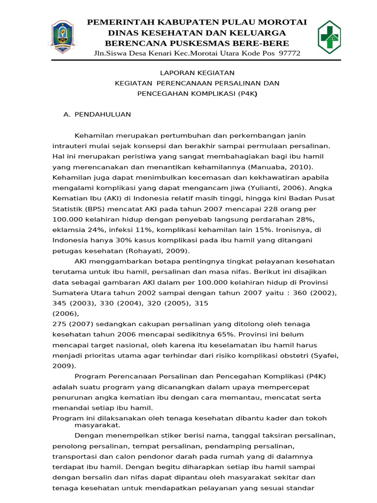 Program P4K untuk Keselamatan Ibu Hamil | PDF