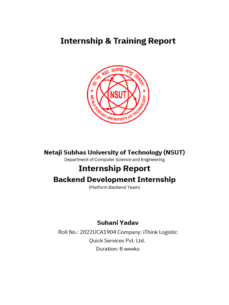 Backend Development Internship Report | PDF | Databases | Information ...
