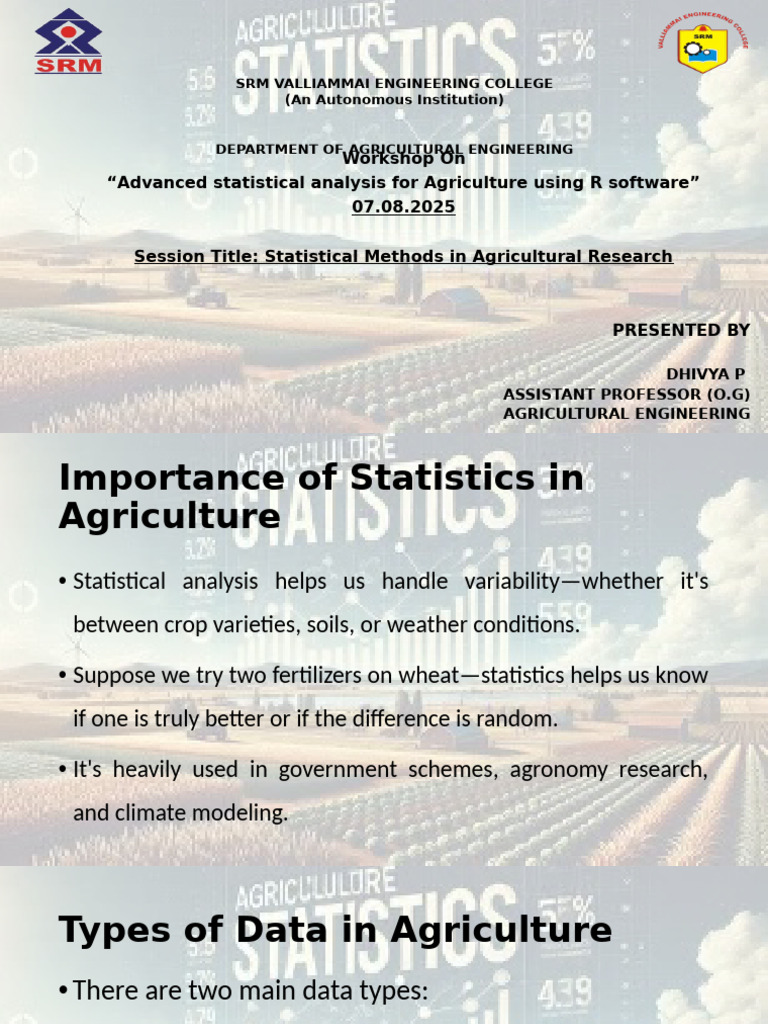 Advanced Statistical Analysis in Agriculture | PDF | Analysis Of ...