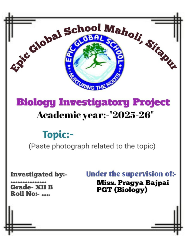 Class-12th Biology Investigatory Project Format | PDF