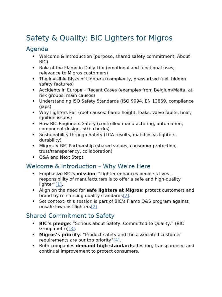 BIC Lighters Safety Standards for Migros | PDF | Life Cycle Assessment ...