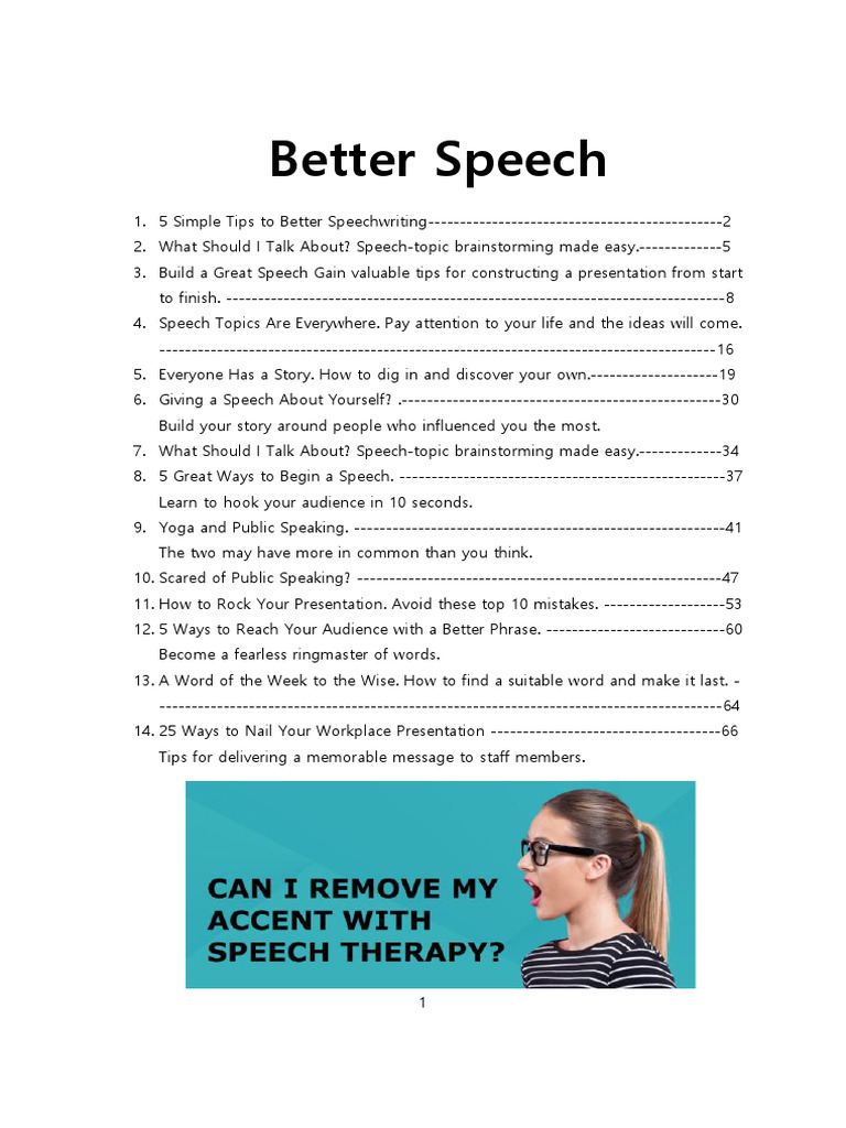 Better Speech | PDF | Breathing | Public Speaking