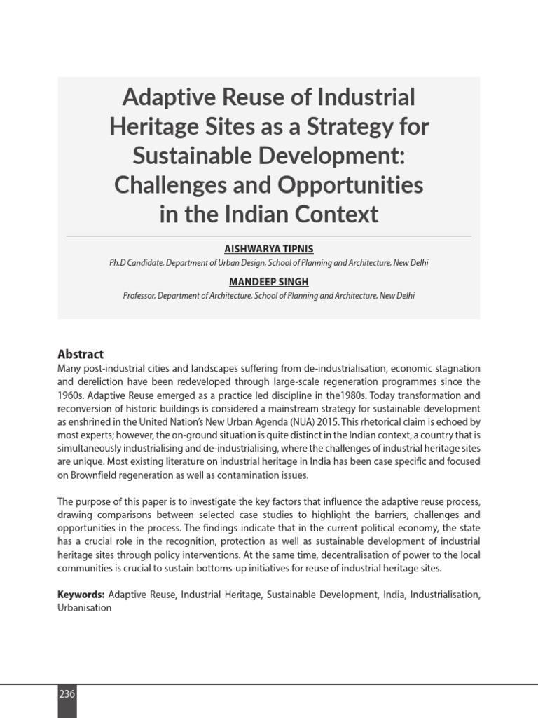 Adaptive Reuse of India's Industrial Heritage | PDF | Governance ...
