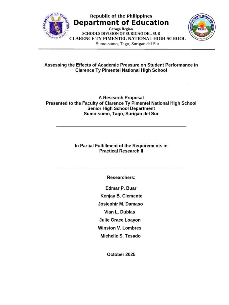 Chapter 2 PR2 Accademic Pressure | PDF | Self Efficacy | Anxiety