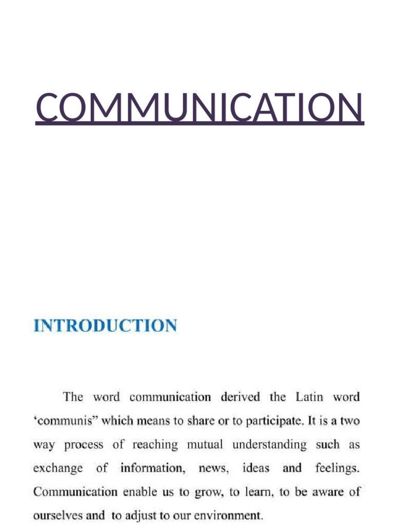 Communication | PDF
