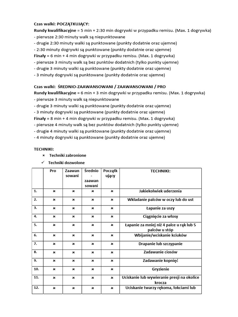ADCC Rules - Adults | PDF