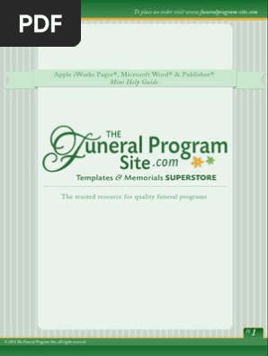 How To Edit A Funeral Program Template for Word, Publisher, Apple iWork Pages