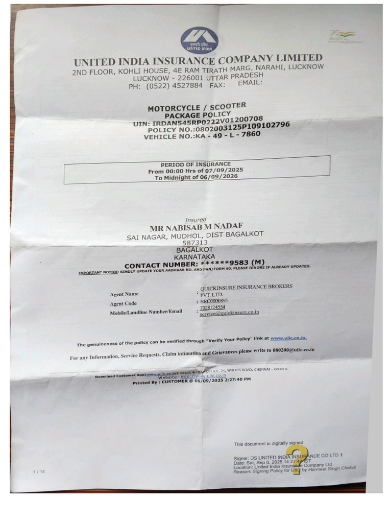 Bike Insurance | PDF