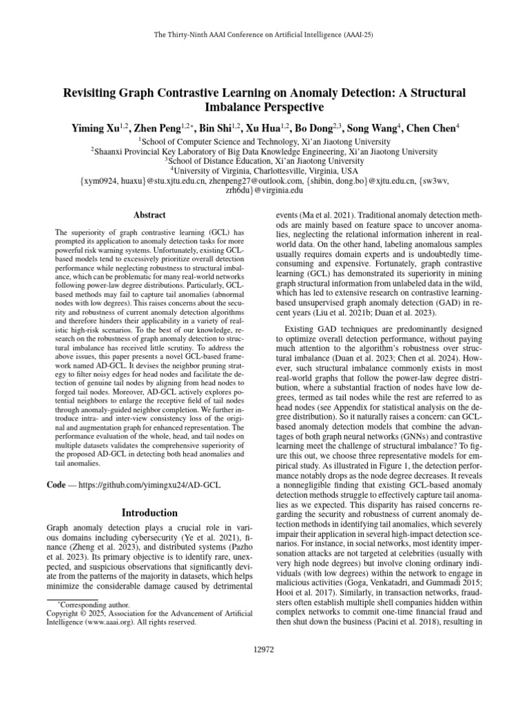 Graph Contrastive Learning for Anomaly Detection | PDF | Receiver ...