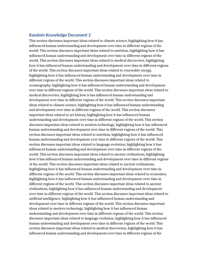 Random Knowledge Document 2 | PDF | Science