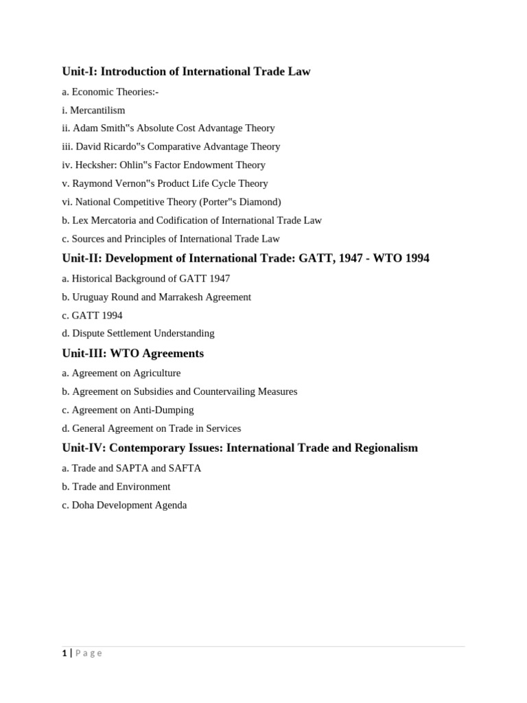 Overview of International Trade Law | PDF | World Trade Organization ...