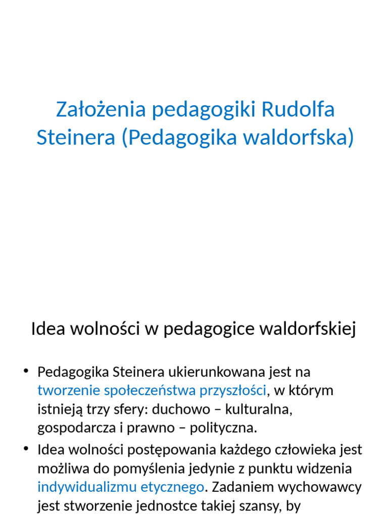 Pedagogika Rudolfa Steinera | PDF
