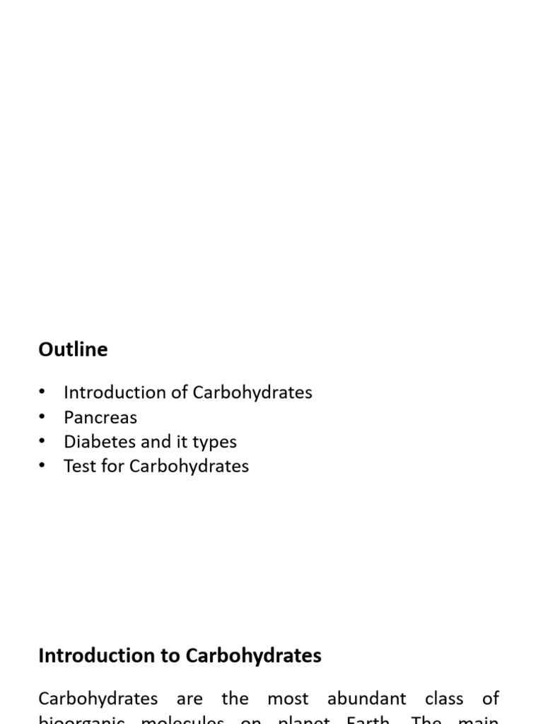 Carbohydrate Testing and Diabetes Overview | PDF | Carbohydrates | Pancreas