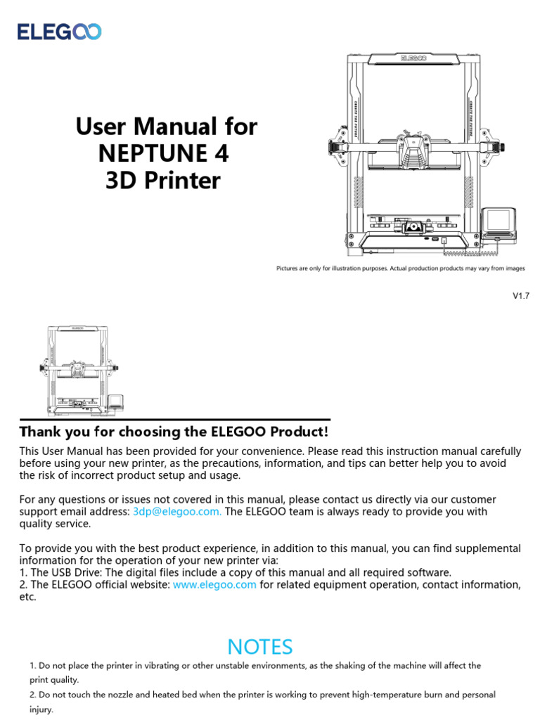 NEPTUNE 4 3D Printer User Manual | PDF | Extrusion | Printer (Computing)