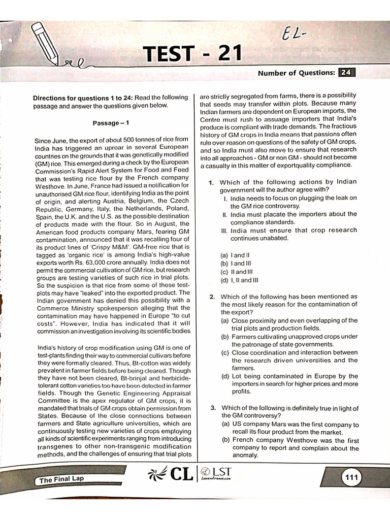 EL Test-21 | PDF