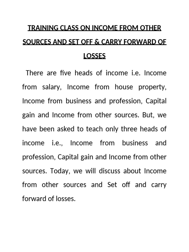 Income From Other Sources | PDF | Dividend | Expense
