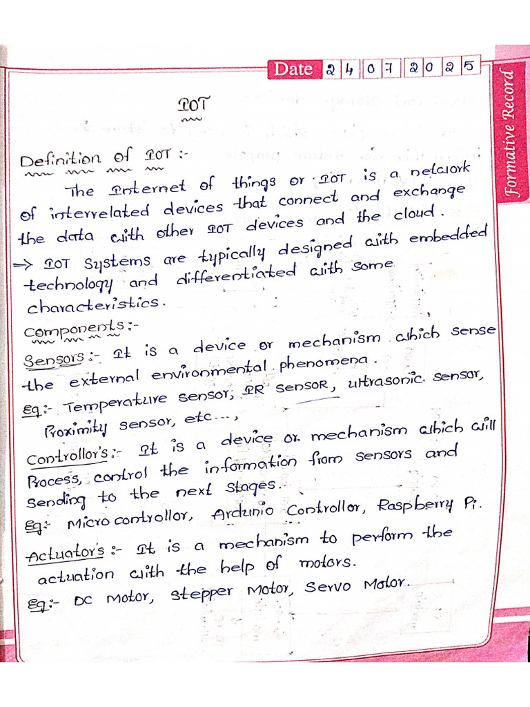IOT All Units Notes | PDF