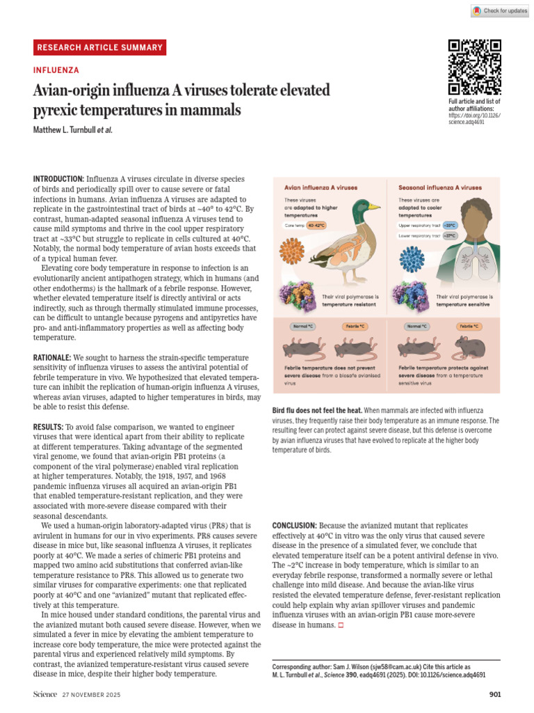 Avian Flu Viruses Resist Fever Defense | PDF | Influenza | Influenza A ...