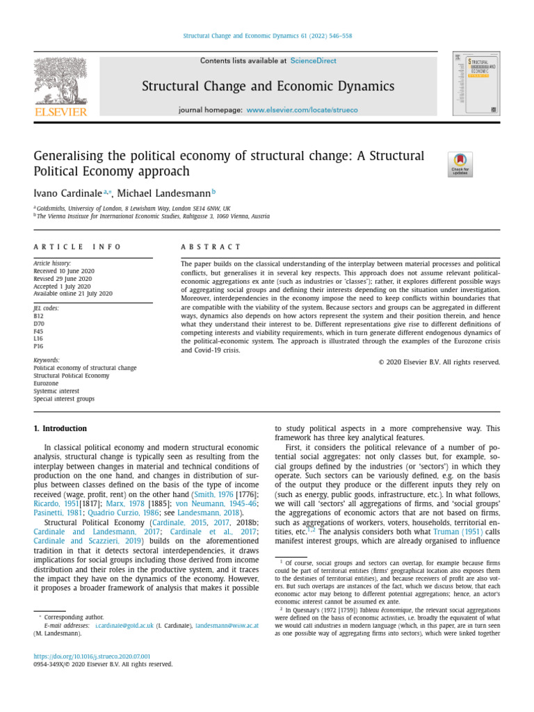 Political Economy of Structural Change | PDF | Economics | Classical ...
