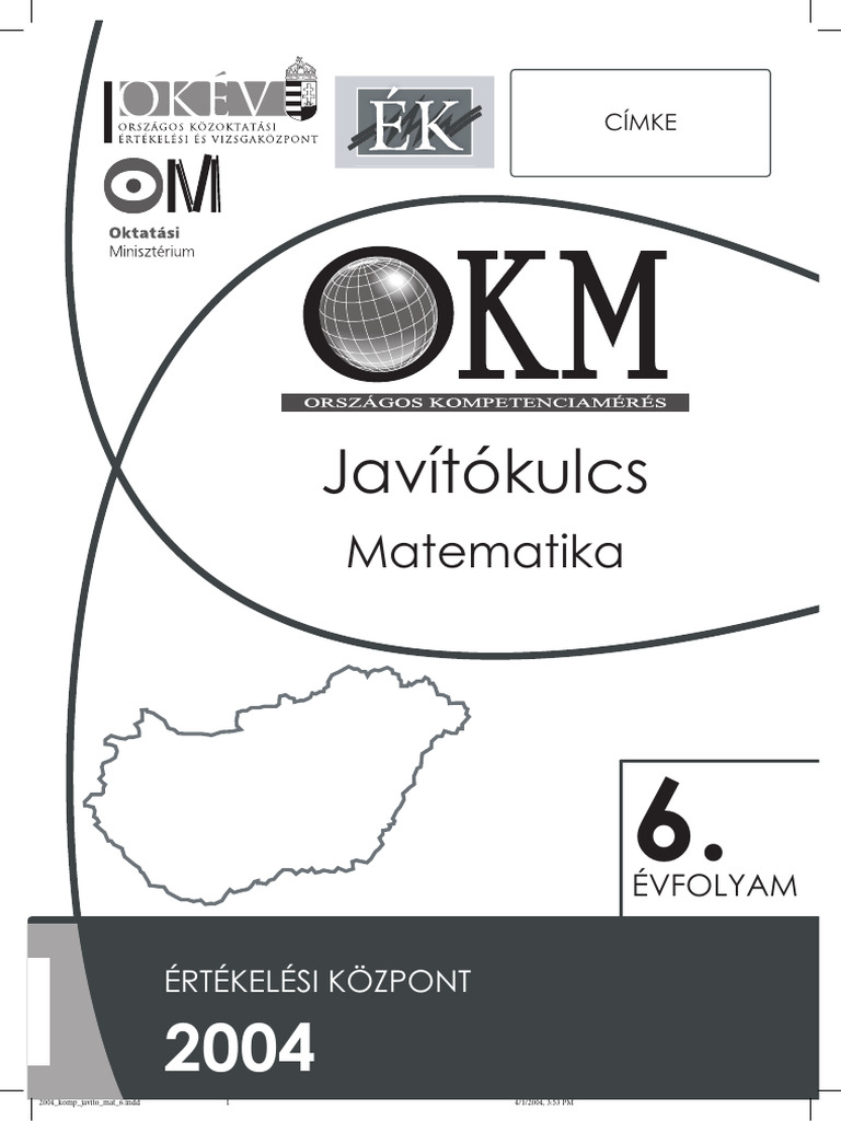 2004 Javitokulcs Matematika 6 | PDF