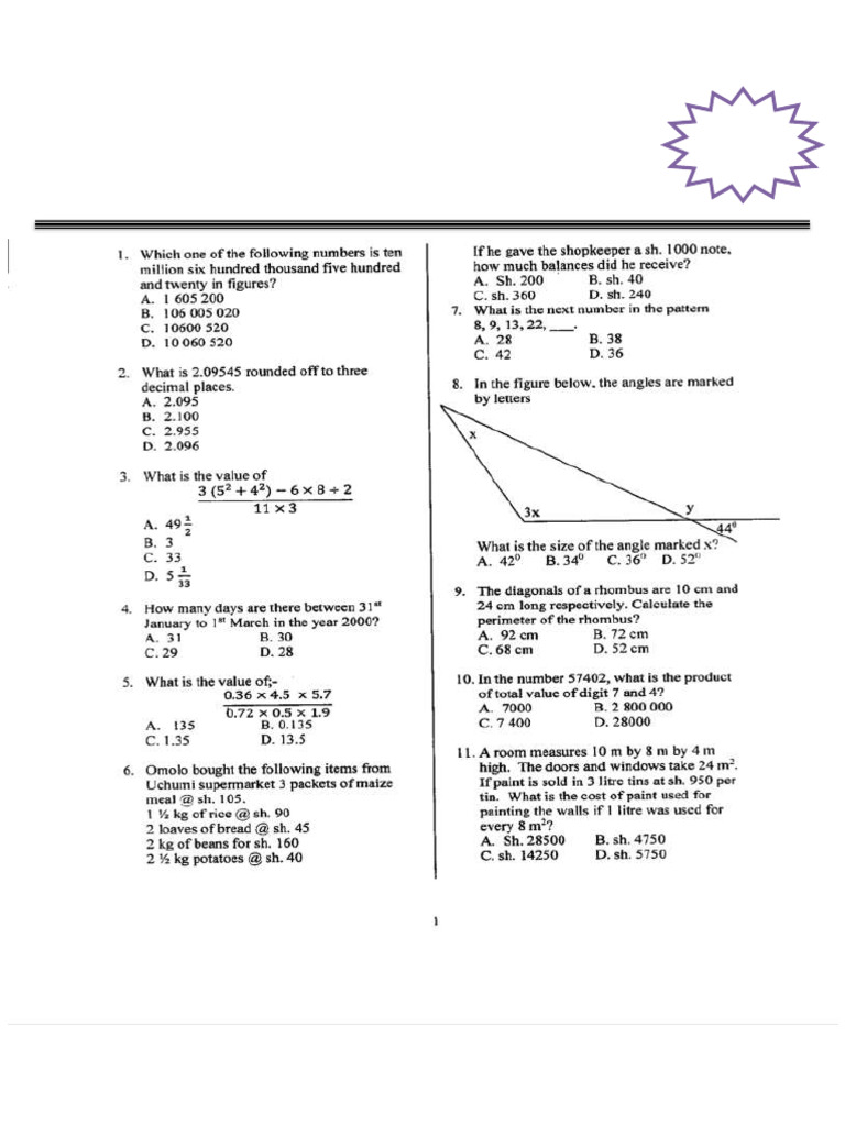 STD 8 MATH WK 25 | PDF