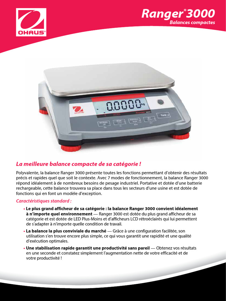Balance compacte Ranger 3000 : Précision et polyvalence | PDF ...
