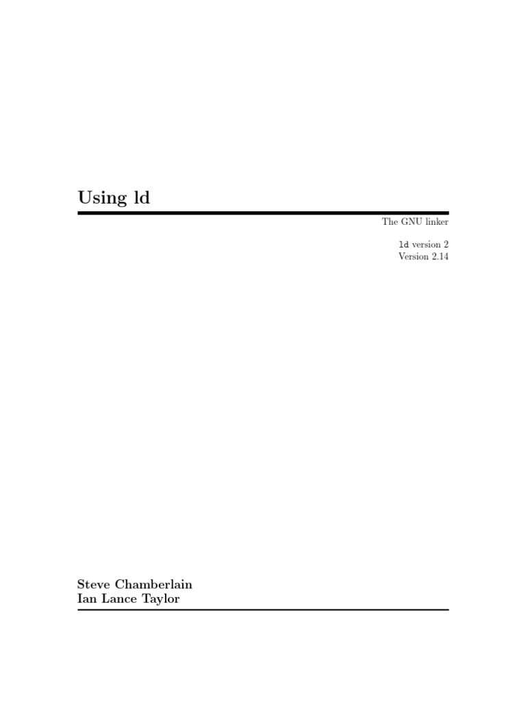 Using LD: The GNU Linker Guide | PDF | Library (Computing) | Command ...