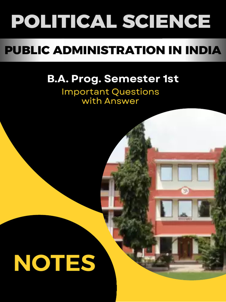 Public Administration in India Notes | PDF | Government Of India | Budget