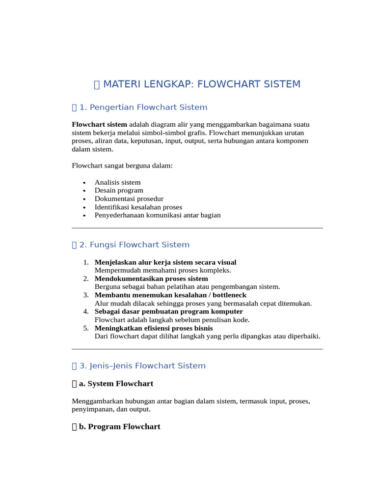 Panduan Lengkap Flowchart Sistem | PDF