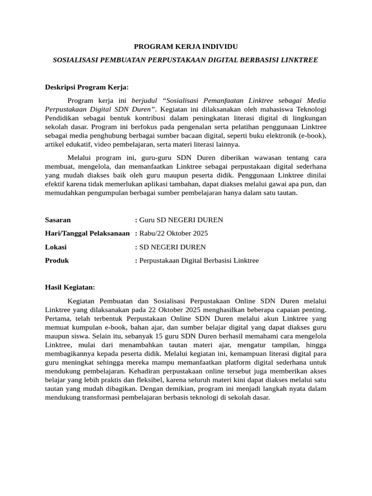 Sosialisasi Linktree untuk Perpustakaan Digital | PDF
