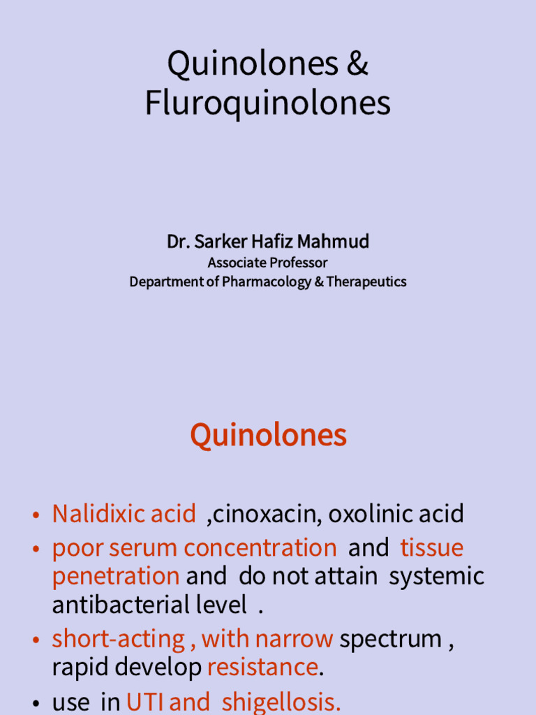 Quinolones & Fluroquinolones2 | PDF | Medical Specialties | Immunology