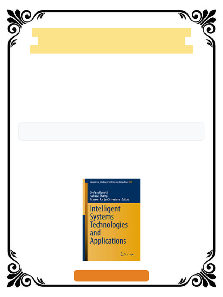 Intelligent Systems Technologies and Applications: Volume 1 1st Edition ...