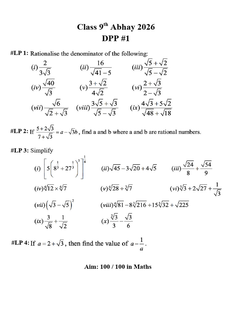 DPP 1 | PDF