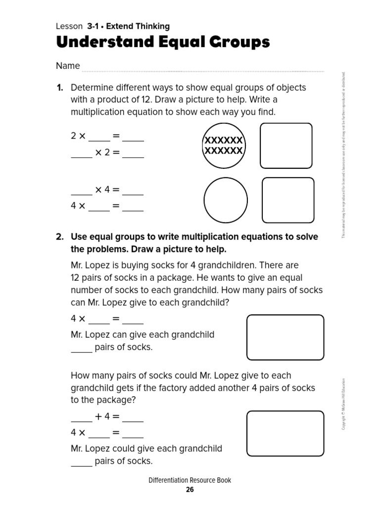 Extend Thinking - Understand Equal Groups | PDF
